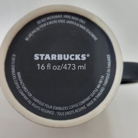 Starbucks World Globe tall mug cup black gold white 2015 16 ounces - Picture 13 of 13